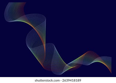 Wave pattern, radiating elegance and fluid motion. Ideal for modern branding, digital art, and minimalist design projects. Illustration vector design. EPS 10