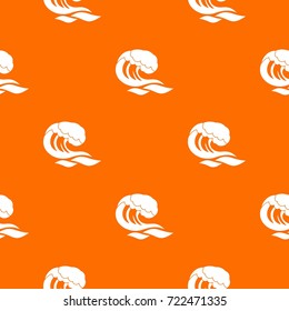 Wave pattern repeat seamless in orange color for any design. Vector geometric illustration