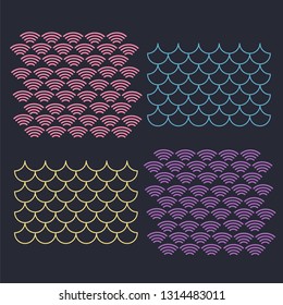 Wave pattern. Sea japan pattern vector