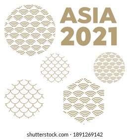 Wave pattern. Sea japan pattern vector