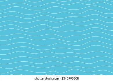 Wave pattern seamless abstract background. Lines wave pattern white on blue background for summer vector design.