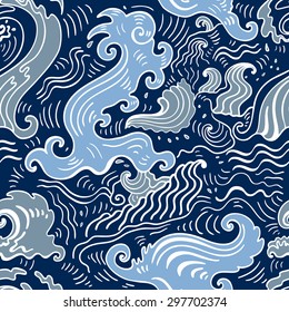 Wave pattern. Seamless background (textile, wallpaper design , pattern fills, web page backgrounds, surface textures).