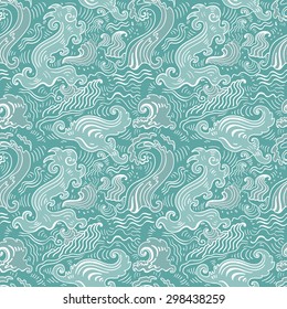 Wave pattern. Seamless background (textile, wallpaper design , pattern fills, web page backgrounds, surface textures).
