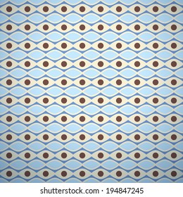 Wave pattern (tiling). Vector illustration for abstract aqua design. Endless texture can be used for fill, web page background, surface. Blue wallpaper with waves.