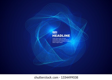Wave pattern vector. 3D glowing abstract digital particles background. Future vector illustration. Technology background concept. Abstract background.
