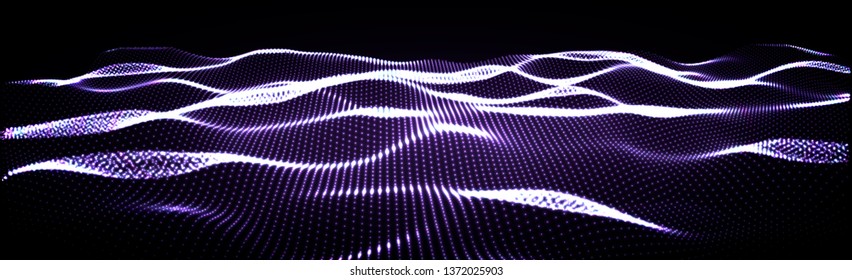 Wave pattern vector. 3D glowing abstract digital particles background. Future vector illustration. Technology background concept. Abstract background