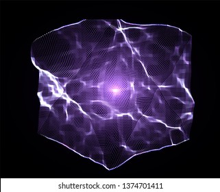 Wave pattern vector. 3D glowing abstract digital particles background. Future vector illustration. Technology background concept. Abstract background