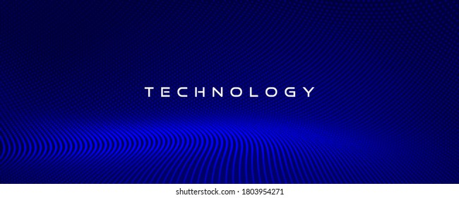 Wave pattern vector. 3D glowing  digital motion particles background. Future vector illustration. Technology background concept. Abstract futuristic background.