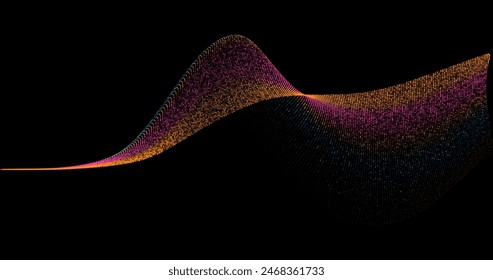 Wave pattern vector. 3D glowing abstract digital particles background. Technology concept. Abstract background. Future vector illustration.