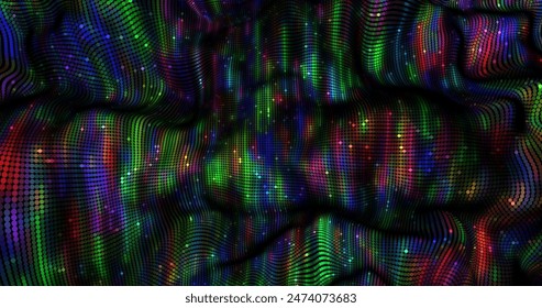 Wave pattern vector. 3D glowing abstract digital particles background. Technology concept. Abstract background. Future vector illustration.