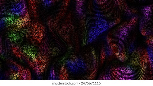 Wave pattern vector. 3D glowing abstract digital particles background. Technology concept. Abstract background. Future vector illustration.
