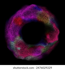 Wave pattern vector. 3D glowing abstract digital particles background. Technology concept. Abstract background. Future vector illustration.