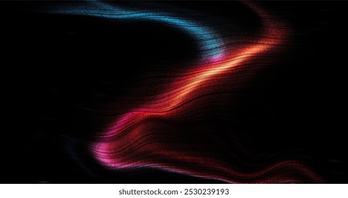 Wave pattern vector. 3D glowing abstract digital particles background. Technology concept. Abstract background. Future vector illustration.