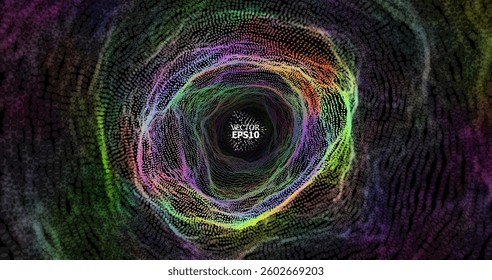 Wave pattern vector. 3D glowing abstract digital particles background. Technology concept. Abstract background. Future vector illustration.