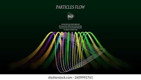 Wave pattern vector. 3D glowing abstract digital particles background. Technology concept. Abstract background. Future vector illustration.
