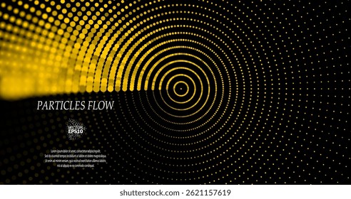 Wave pattern vector. 3D glowing abstract digital particles background. Technology concept. Abstract background. Future vector illustration.