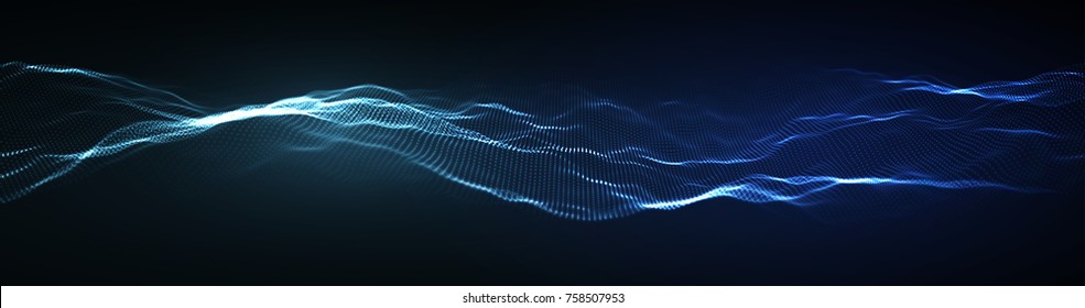 Wave pattern vector. 3D glowing abstract digital particles background. Future vector illustration. Technology background concept. Abstract background.