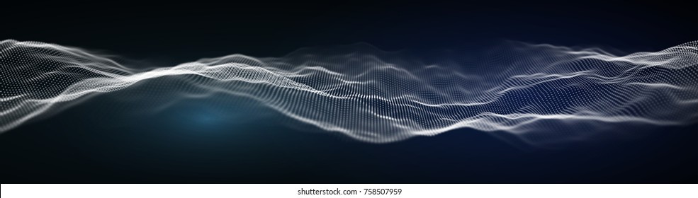 Wave pattern vector. 3D glowing abstract digital particles background. Future vector illustration. Technology background concept. Abstract background.