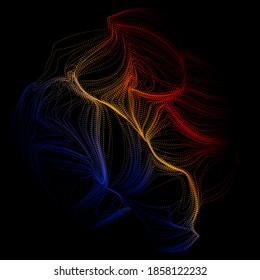 Wave pattern vector. Abstract digital particles background. Future vector illustration. Cyber or technology background.