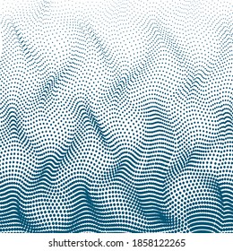 Wave pattern vector. Abstract digital particles background. Future vector illustration. Cyber or technology background.