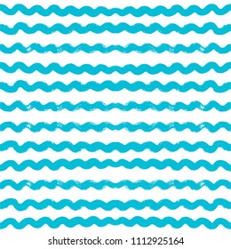 Wave Pattern vector background, water Seamless illustration. wavy brush stroke curly grunge paint lines. striped summer ink Paint Lines. sailor stripes Modern paintbrush lin. maritime backdrop