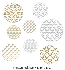 Wave pattern vector. Sea japan pattern vector
