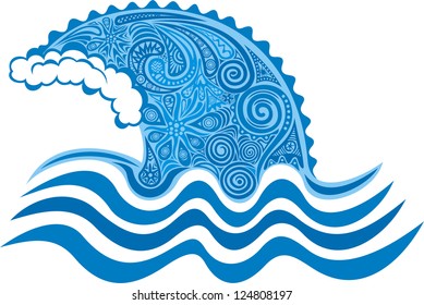 Wave pattern water vector illustration