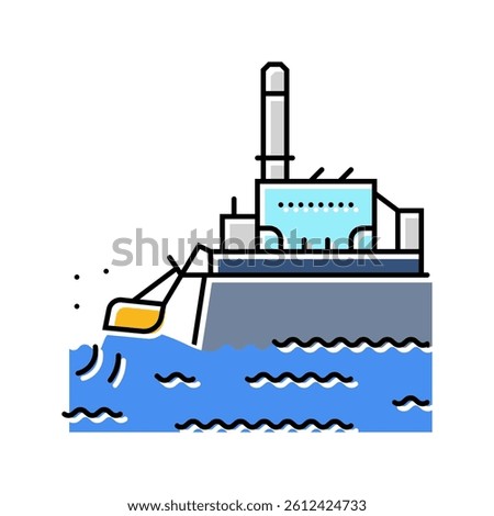wave plant tidal power color icon vector. wave plant tidal power sign. isolated symbol illustration