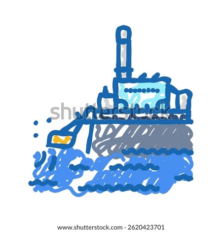 wave plant tidal power doodle icon sketch vector. wave plant tidal power sign. isolated symbol illustration
