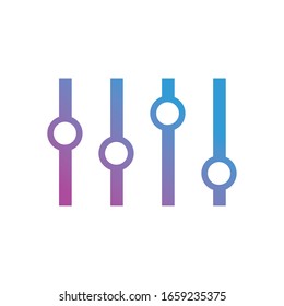 wave with points gradient style icon design, Music sound melody musical song art signature culture and tune theme Vector illustration