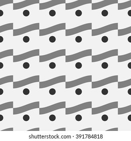 Wave & polka dot seamless pattern. Fashion graphic background design. Modern geometric stylish abstract texture. Monochrome template 4 prints, textiles, wrapping,wallpaper, website VECTOR illustration