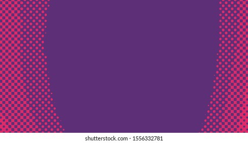 Wave pop art background abstract creative vector comics style blank layout template with clouds beams and isolated dots pattern. For sale banner, empty polka bubble, illustration for comic book design