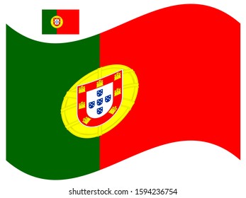 Wave Portugal Flag Vector illustration Eps 10