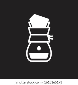 wave pour over coffee maker line icon, vector illustration