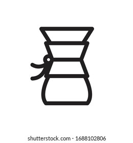 wave pour over coffee maker line icon, vector illustration