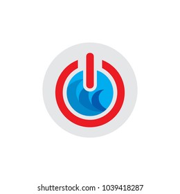 Wave Power Logo Icon Design