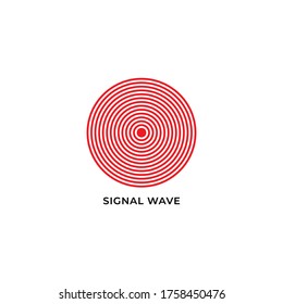 wave propagation vector illustration isolated on white background. logo icon design template. red color theme