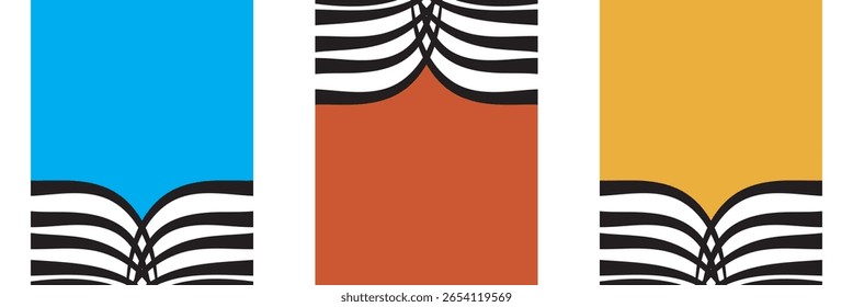 Wave Psychedelic Pattern Backgrounds. AbstractRetro Groovy Posters. Prints Patterns design. Vector illustration . Isolated on white  background. EPS 10