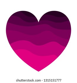 Wave Purple Gradient Heart Vector