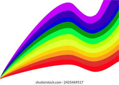 Ola de colores del arco iris. Inspirado por la luz de ruptura. Fondo transparente
