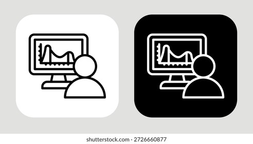 Icono del lector de la onda en estilo blanco y negro de la línea