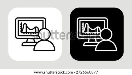Wave Reader Icon In Black and White Line Style