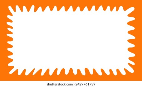 Rechteckiger Wellenrahmen. Doodle ausgebogene Rand mit gewelltem Muster. Grafikdesign. Nette gebogene Rahmenbox. Geometrischer abstrakter Hintergrund. Handgezeichnete Vektor-Illustration isoliert auf weißem Hintergrund.