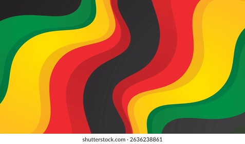 Wave red yellow green abstract background