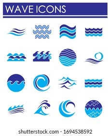 Wave related icons set on background for graphic and web design. Creative illustration concept symbol for web or mobile app.