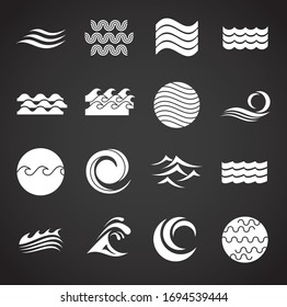 Wave related icons set on background for graphic and web design. Creative illustration concept symbol for web or mobile app.