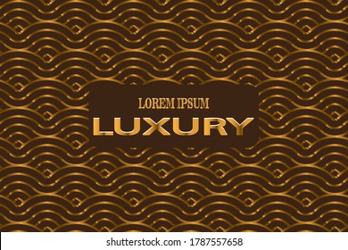 Wave repeating pattern luxury gold isolated on black background
