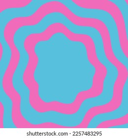 Wave Retro Pattern Bold Pink And Blue Vector Image Concept Card Character illustration
