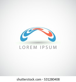 Wave ribbon logo, vector abstract business icon