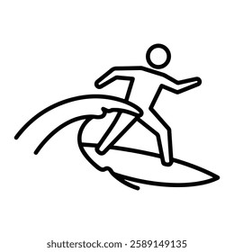 Wave Riding Icon Representing Adaptability, Resilience, and Overcoming Challenges